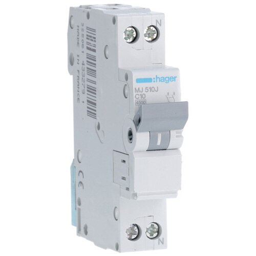 Hager MJN510A Interruttore Automatico 1P+N 10A - Salvavita Per Impianti Elettrici - Foto 4