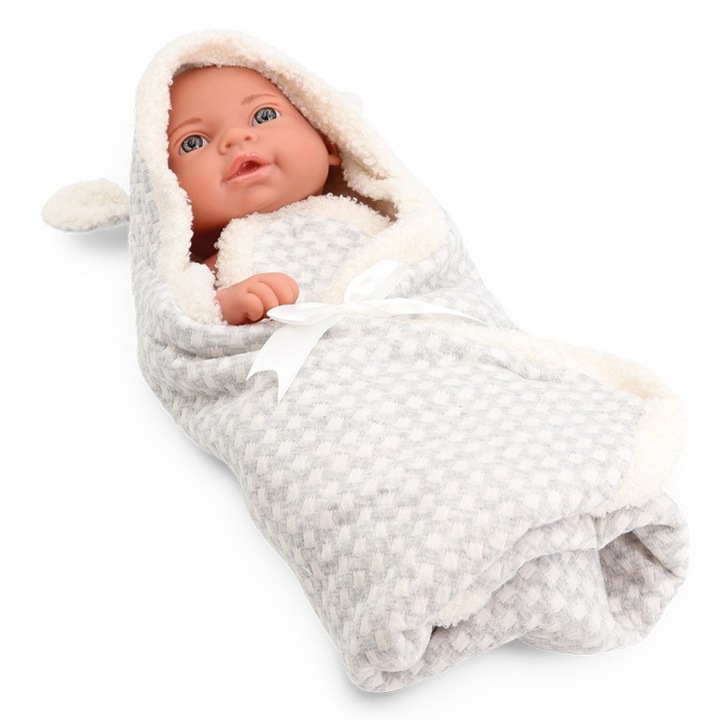 Gyermekbaba, Tachan, 40cm, Takaróval, Többszínű
