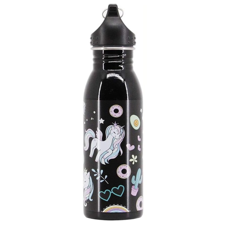Бутилка за вода Illusion, 500 ml, черна, Oh My Pop
