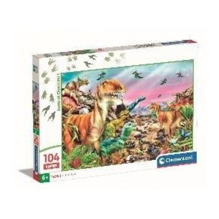 Clementoni 104 db-os puzzle - Dinoszauruszok földje (25779)