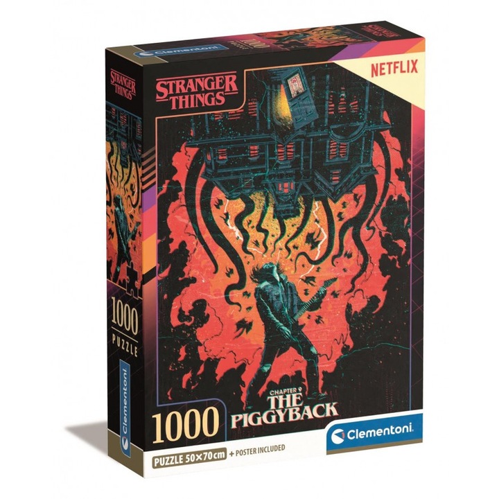 Puzzle 1000 piese, Clementoni, Stranger Things, 70x50cm, compact, ecologic