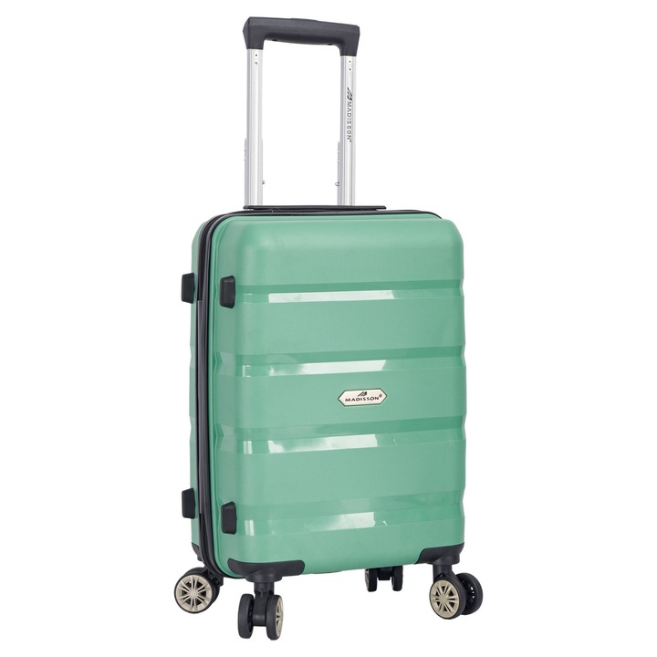 Troler Cabina Polipropilena, Madisson, SW43603, 4 Roti Duble, Cifru TSA, 54 cm, Verde