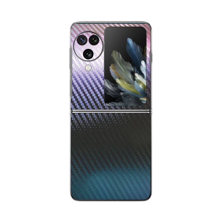 Защитно фолио iSkinz за Oppo Find N3 Flip - Carbon Chameleon, Simple Cut, Adhesive Skin, Back Cover