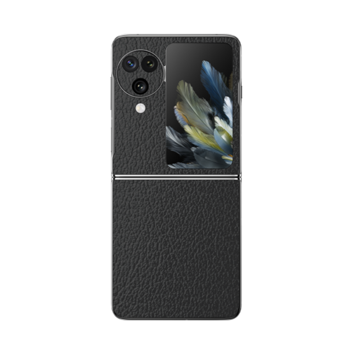 ISkinz Folie за Oppo Find N3 Flip - черна кожа, 360 разрез, залепваща кожа на цялото тяло, защита на гърба и страничните калъфи