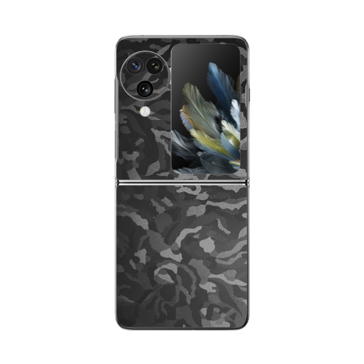 Защитно фолио iSkinz за Oppo Find N3 Flip - Camo Black Black Shadow, Simple Cut, Adhesive Skin, Back Cover