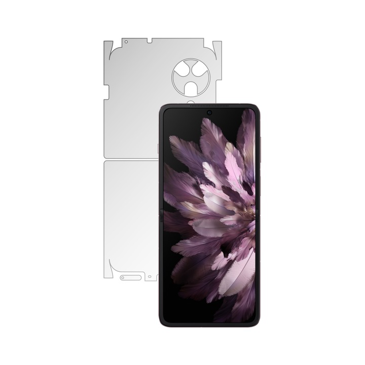 ISkinz Matte Back Protection Film за Oppo Find N3 Flip - Invisible Skinz Matte 360 Cut, Matte Silicone Anti-Fingerprint, Anti-Reflective за задния и страничните капаци, Adhesive Skin, Transparent