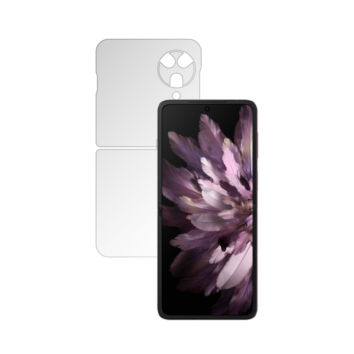 Защитно фолио iSkinz Matte Back за Oppo Find N3 Flip - Invisible Skinz Matte, Simple Cut, Matte Silicone Anti-Fingerprint, Anti-Reflective for the Back Case, Transparent Adhesive Skin
