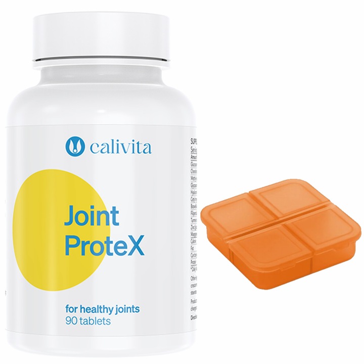 Set Supliment Alimentar si Cutie Pastile pentru Flexibilitatea Articulara Joint Protex (90 tablete) - Calivita