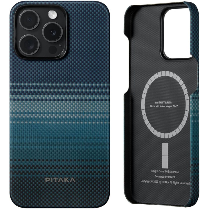 Калъф Pitaka MagEZ Case 5, 1500D, За iPhone 15 Pro Max, Съвместим с MagSafe, Moonrise
