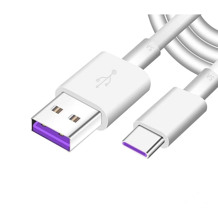 Cablu Date si Incarcare Rapida Super Charge 40W 5A pentru Oppo, Huawei, Samsung, Xiaomi USB Type C 1 metru