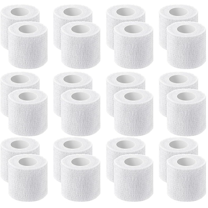 Set 24 role bandaj autoadeziv, Kindmax, 5cmX4.5m, Alb