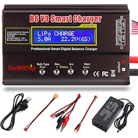 Incarcator universal pentru baterii, cu functie Balance-Charger, LiPo/Li-ion/Li-Fe/LiHV, 80W, 6A, Eran LCD, Negru