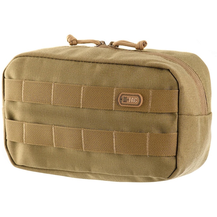 Organizator tactic orizontal, M-Tac, Cordura, Compatibil cu sistem MOLLE, 24x12x9cm, Coyote