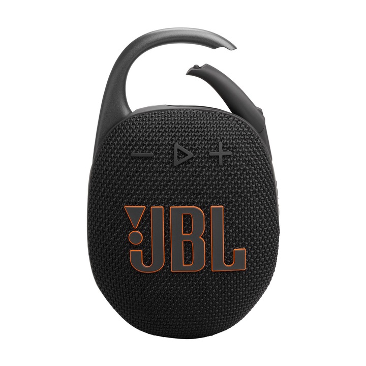 JBL Clip 5 hordozható hangszóró, IP67, Bluetooth, Auracast, fekete