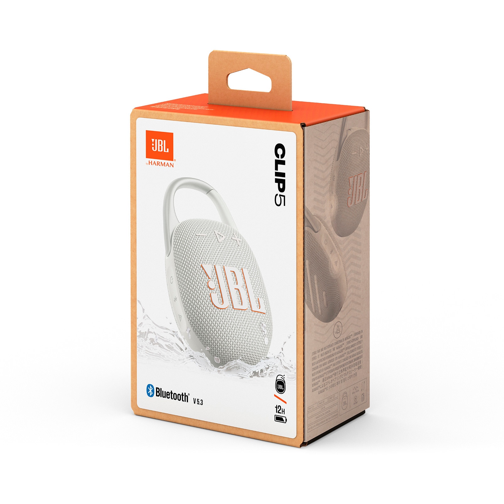 Boxa portabila JBL Clip 5, IP67, Bluetooth, Auracast, Alb - eMAG.ro