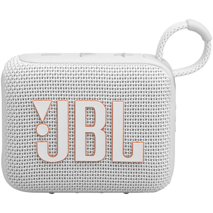 JBL Go 4, IP67, Bluetooth, Auracast, Alb, hordozható hangszóró, fehér
