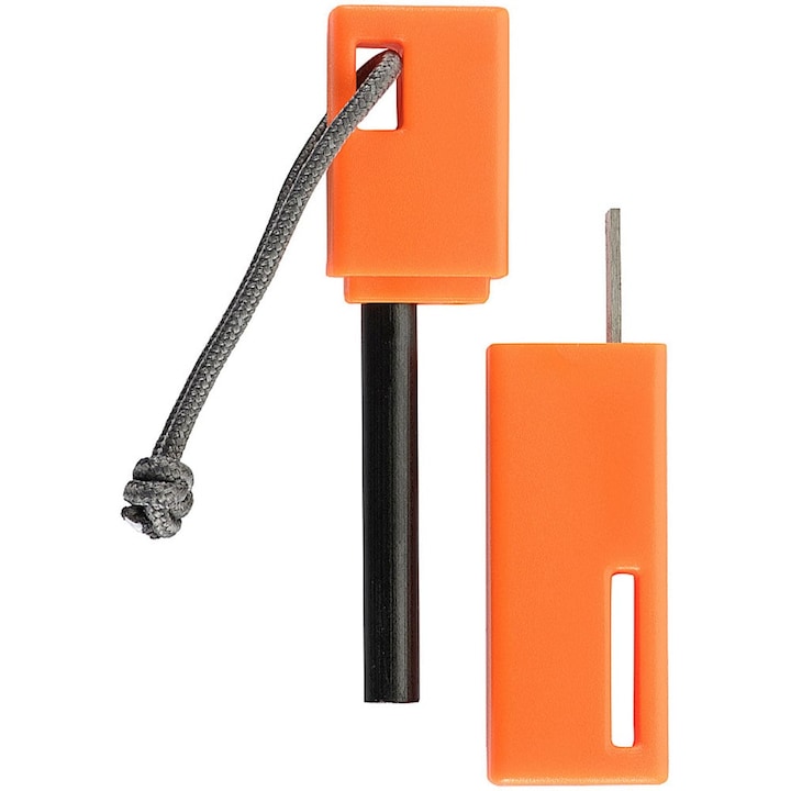 Cremene pentru aprins focul, M-Tac, Ferocer, 20x11x80 mm, Negru/Portocaliu