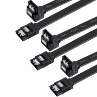 Set 3 cabluri AWM, Axroad Mall, SATA III, 6.0 Gbps, Cablu de conectare cu un conector in linie dreapta si unul inclinat, Transfer rapid de date, Compatibil cu SATA I si SATA II, PVC/Metal, 50cm, Negru