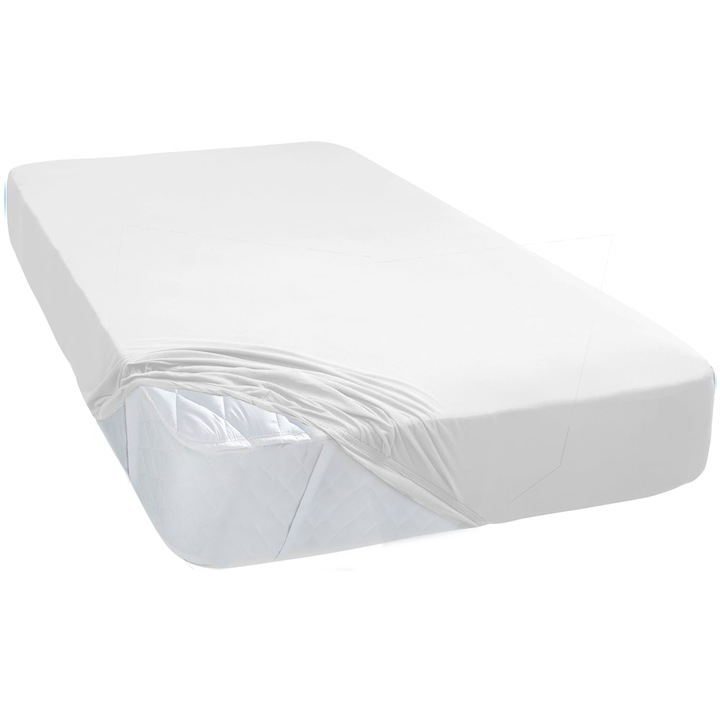 Gumírozott lepedő + ultrahangos steppelt matracvédő, 90X200, fehér