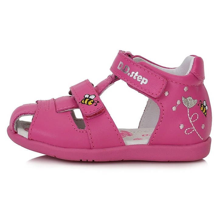 Sandale fete, dd step, G075- 41324B, Piele naturala, Roz