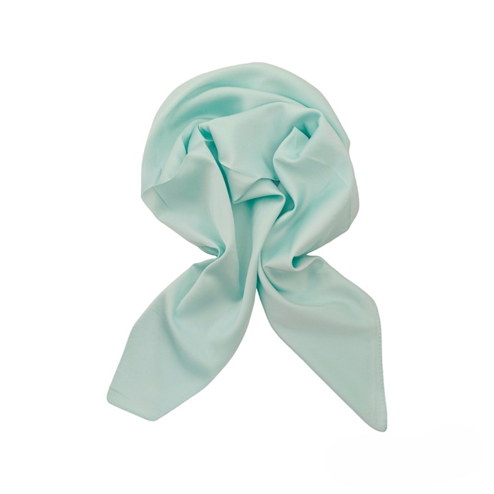 Esarfa dama, tip batic, forma patrata, uni, subtire, Silk Soft Touch, Frozen Mint, 70x70cm, Verde Menta Deschis