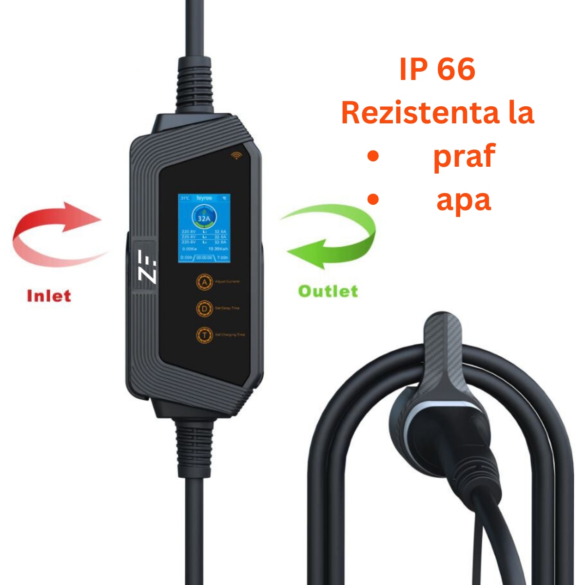 Смарт станция за зареждане, Tuya, електрическа/хибридна кола, 22KW с ...