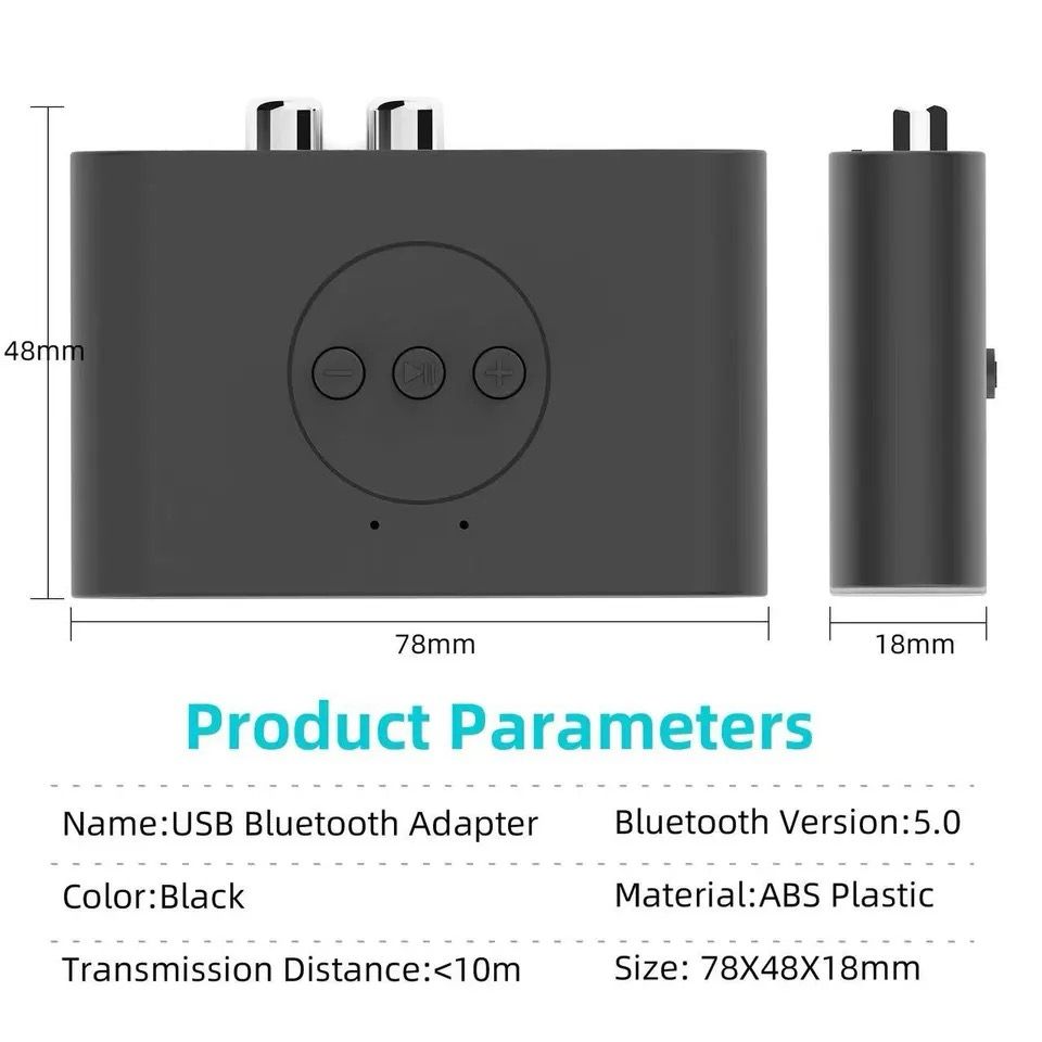 Bluetooth 5.0 vevő zenéhez BLS-B21 nfc, rca, USB 3.5mm auto5V DC fekete ...