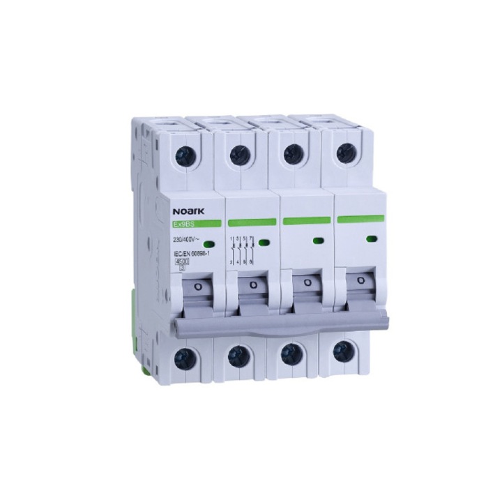 Siguranta electrica automata modulara Noark 102094, 3P+N, 4 module, 4.5 kA, caracteristica B, 16 A