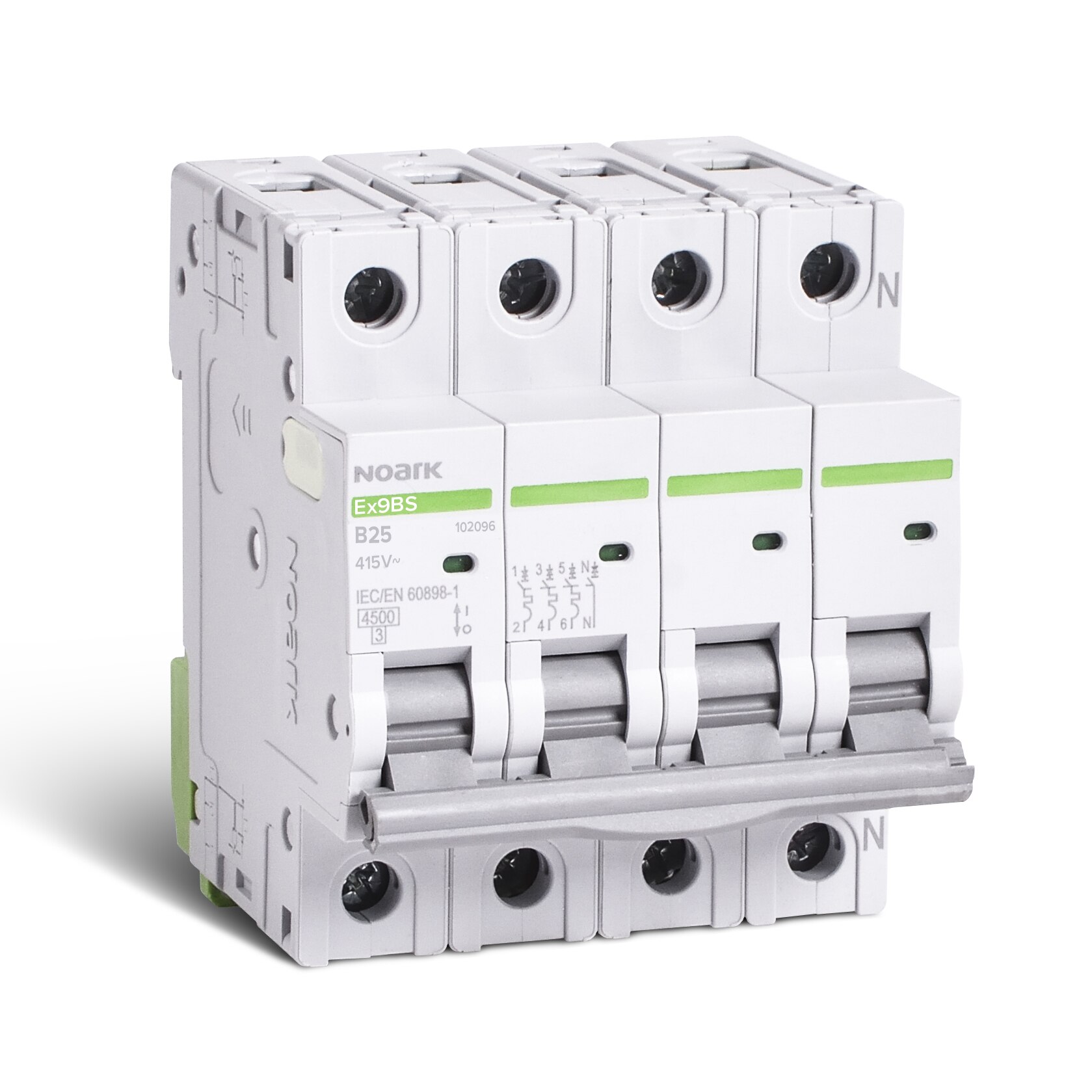 Siguranta electrica automata modulara Noark 102096, 3P+N, 4 module