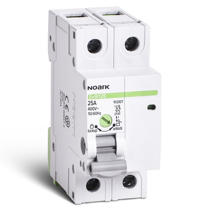 Автоматичен предпазител Noark 102307, 2P, 2 модула, 25A