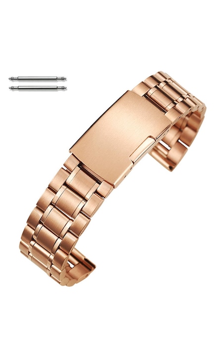 Bratara ceas rose gold cu buton lateral