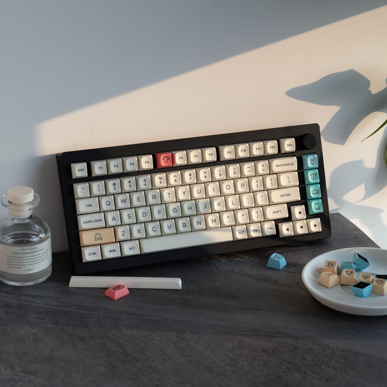 Kit taste gaming Akko Cream Keycaps Set Building Blocks PBT MDA, set ...