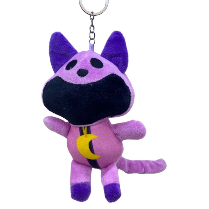 Cat Nap, a szeretett játékfigura a híres Smiling Critters kulcstartó típusból, lila, 20 cm