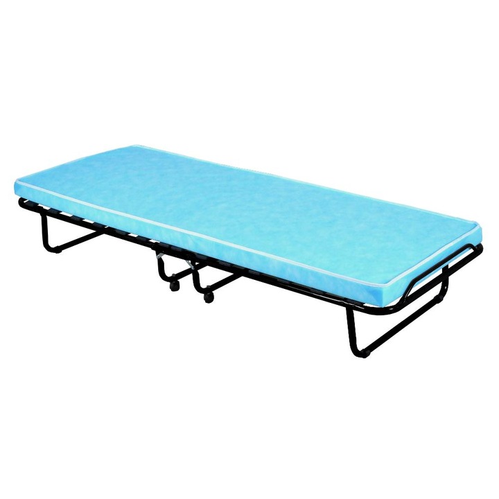 Pat pliabil Ontario, 80x190, 14 lamele, saltea 7 cm, cadru metal