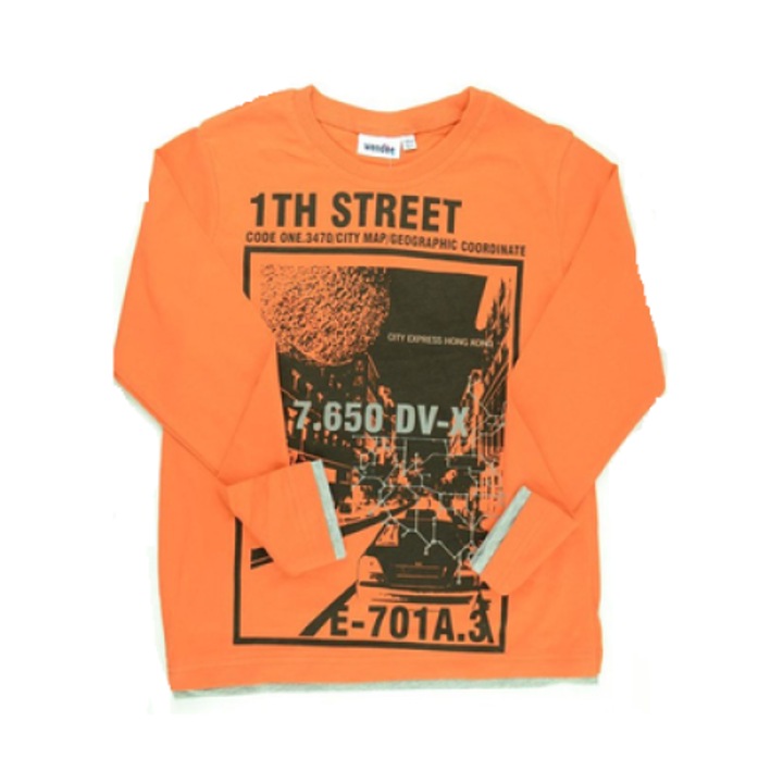 Bluza cu maneca lunga pentru baieti Wendee OZFB101648-2-128, Portocaliu 2535