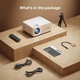 Mini videoprojektor Bluetooth 5.2, Full HD 1080P, 12000 lumen, 250 hüvelykes képernyő, zoom funkció, állítható állvány, HDMI csatlakozók, USB 2.0, AV, Jack 3,5 mm, házimozi kompatibilis iOS okostelefonnal és Android
