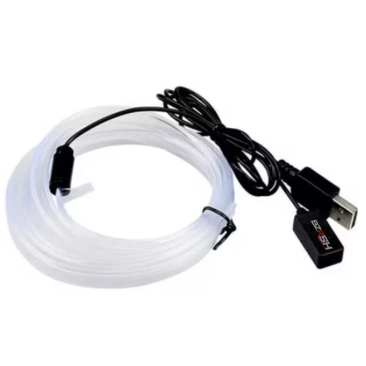 Lumini ambientale auto LED RGB, conectare USB cu telecomanda pe fir, 2 metri, BZRSH
