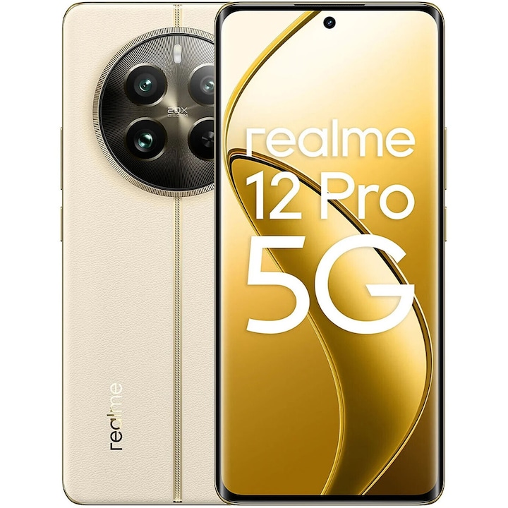 Мобилен телефон Realme 12 Pro, 12GB RAM, 256GB, 5G, Navigator Beige