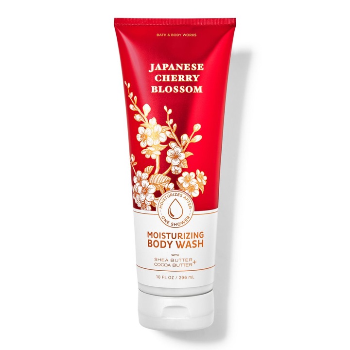 Gel de dus hidratant Japanese Cherry Blossom, 295 ml, Bath & Body Works (arome de flori de cires japonez)