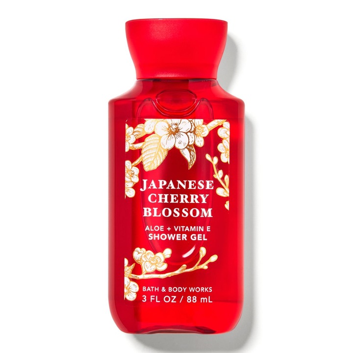 Gel de dus de voiaj Japanese Cherry Blossom, 88 ml, Bath & Body Works (arome de flori de cires japonez)