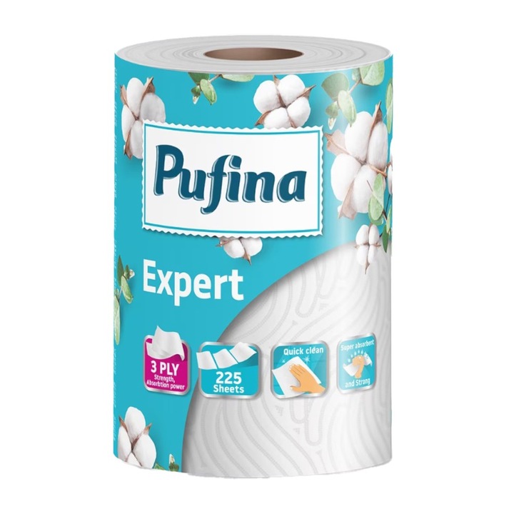 Set 3 x Prosop de Bucatarie, Pufina Expert, 3 Straturi, 50 m