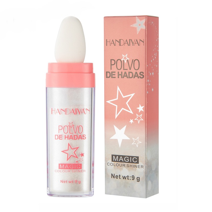 Осветителна пудра с блясък, подходяща за лице, тяло и коса, 01 бяла, 9g