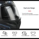 Casca moto, NUODWELL, Marimea L, material ABS, rezistenta la cadere si impact, spuma EPS de inalta densitate, captuseala detasabila, respirabila si absorbanta de transpiratie, negru