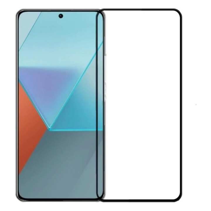 Folie protectie sticla securizata, compatibila cu Xiaomi Redmi Note 13 Pro, Full Glue, Full Cover, Margini Negre