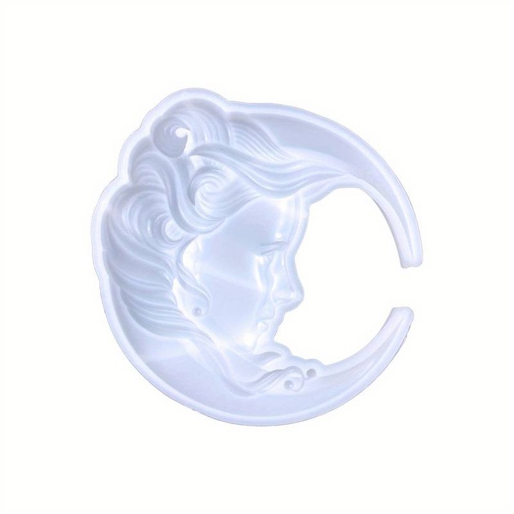 Matrita in detaliu din silicon Luna-Moon Girl pentru turnare ciocolata si produse de artizanat din ciment, ipsos, rasina epoxi. ArtFelea