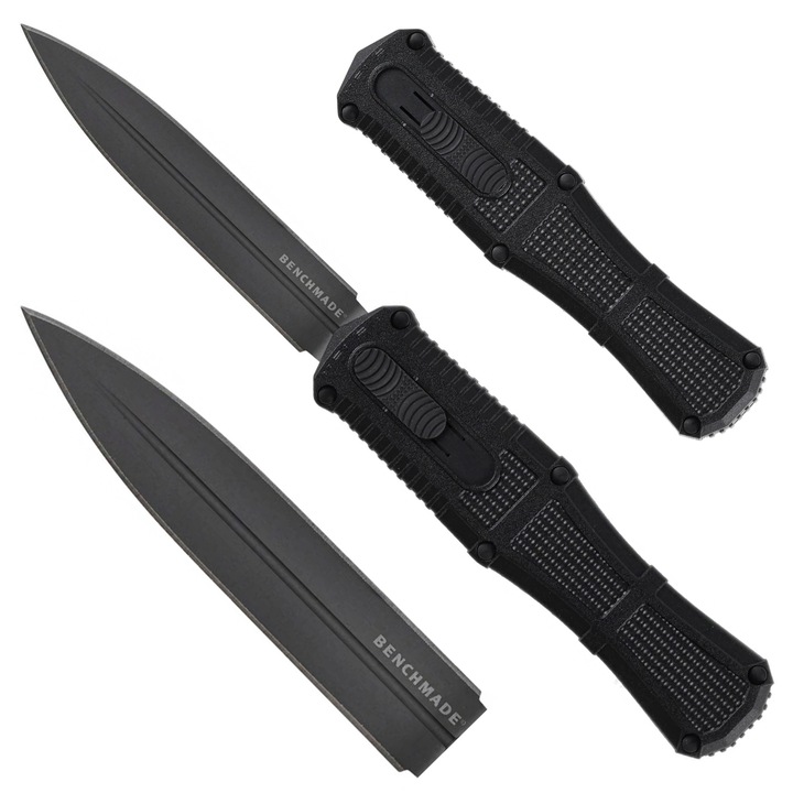 Cutit tactic automat Claymore, Benchmade, Otel D2, Antiderapant, 98mm, Negru