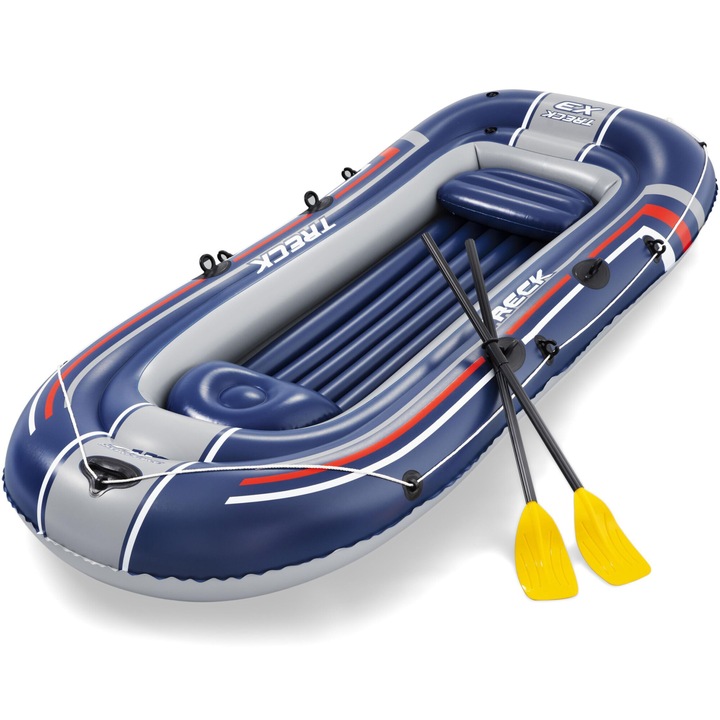 Set barca gonflabila Hydro-Force Treck X3, 3.07x1.26 m, 1 pereche de vasle, pompa de mana, kit reparatii