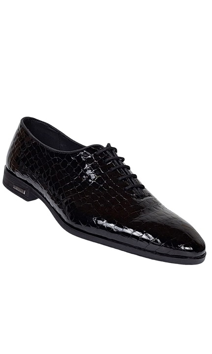 Pantofi barbati eleganti din piele naturala GKR71M, Negru Glossy