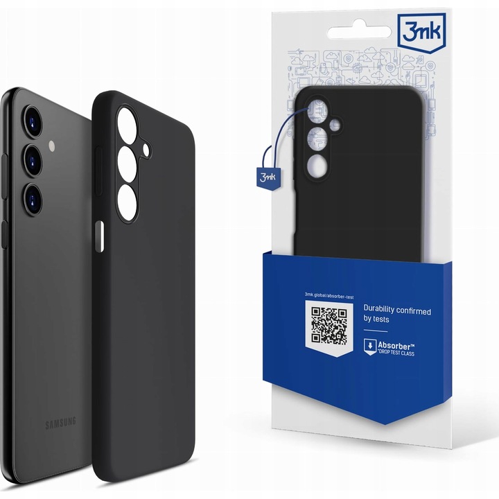 Калъф за телефон, 3MK, силиконов кейс, съвместим с Galaxy A15 5G, черен
