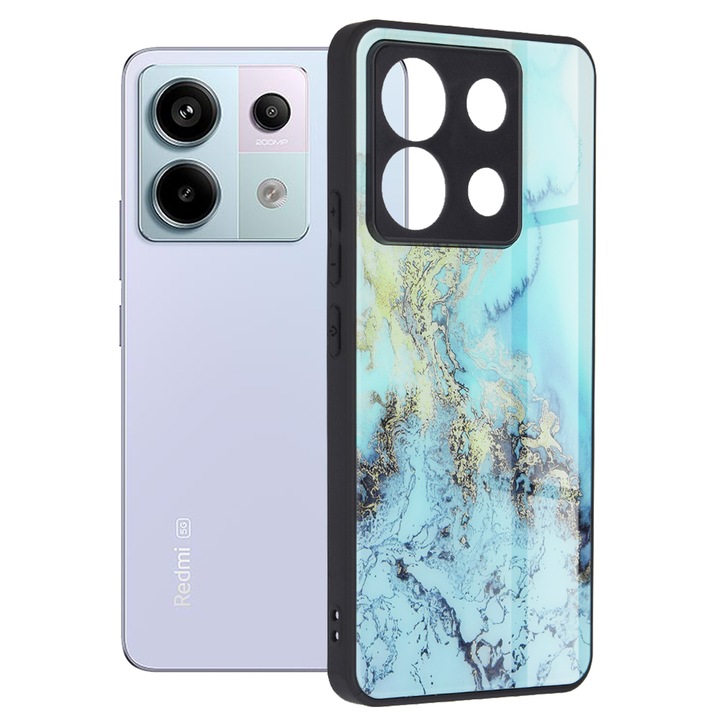 A Techsuit Glaze Series burkolat kompatibilis a Xiaomi Redmi Note 13 Pro 5G / Poco X6 Blue Ocean készülékekkel